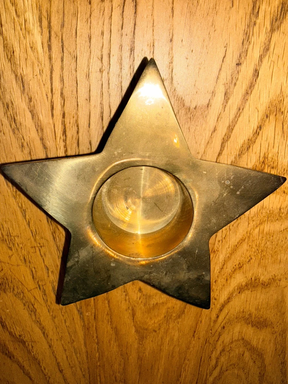 Vintage Brass Star Shaped Tea Light Holder